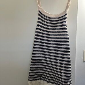 Anthropologie Navy and Cream Striped Knit Dress